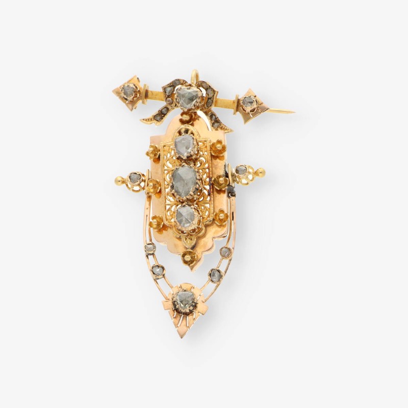 Broche de oro 18kt con diamantes