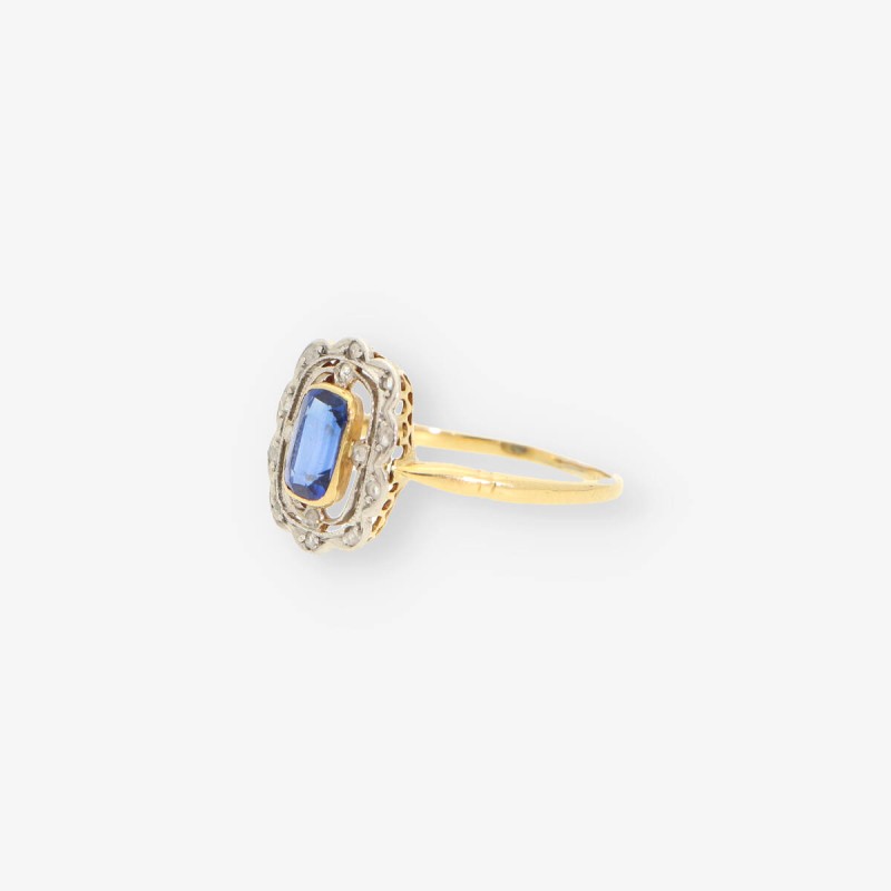 Anillo vintage oro y diamante aÃ±os 40