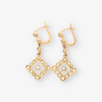 Pendientes vintage oro y diamantes