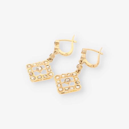 Pendientes vintage en oro 18kt con diamantes