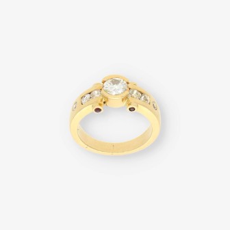 Anillo oro y bri aprox. 0,90 Qt.