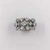 Anillo ancho en oro 18kt con brillantes