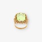 Anillo vintage en oro 18kt con piedra verde