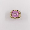 Anillo ancho en oro 18kt con piedra rosa