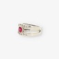 Anillo en oro blanco 18kt con Brillantes y piedra roja