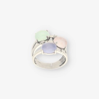 Anillo oro blanco, p. colores y bri