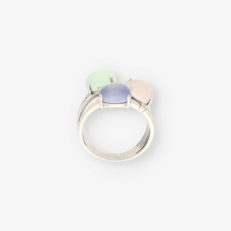 Anillo oro blanco, p. colores y bri