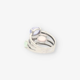 Anillo oro blanco, p. colores y bri