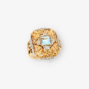 Anillo vintage en oro 18kt con Diamantes