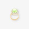 Anillo oro y piedra verde