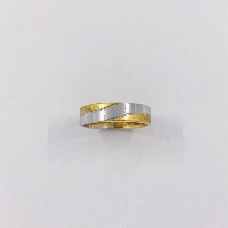 Anillo bicolor en oro 18kt