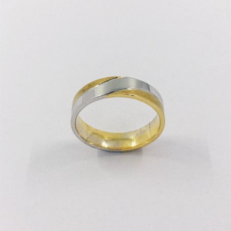 Anillo bicolor en oro 18kt