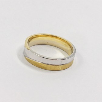 Anillo bicolor en oro 18kt