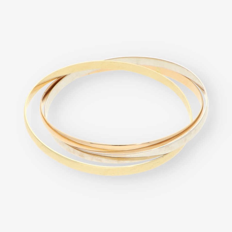 Pulsera esclava tricolor en oro 18kt