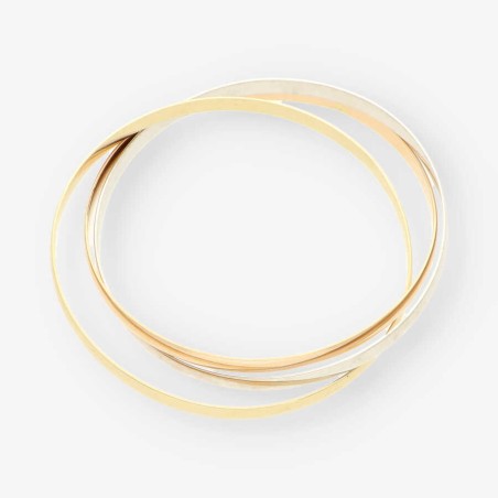 Pulsera esclava tricolor en oro 18kt