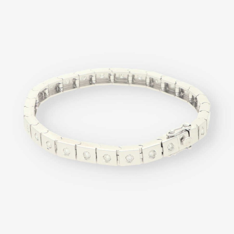 Pulsera riviere oro blanco 18kt y brillantes