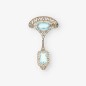 Broche oro 18kt con  aguamarina y diamantes