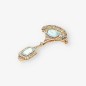 Broche oro 18kt con  aguamarina y diamantes