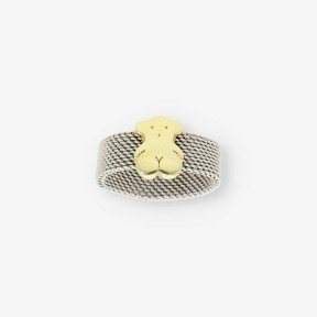 Anillo oso acero/oro TOUS