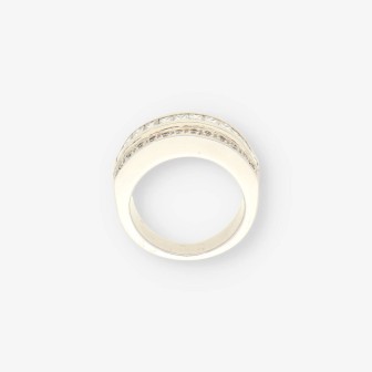 Anillo oro blanco y bri