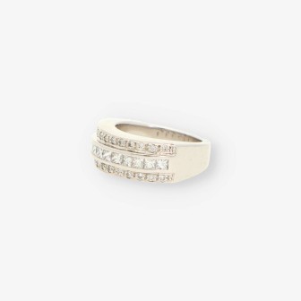 Anillo oro blanco y bri