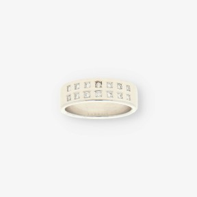 Anillo oro blanco y bri