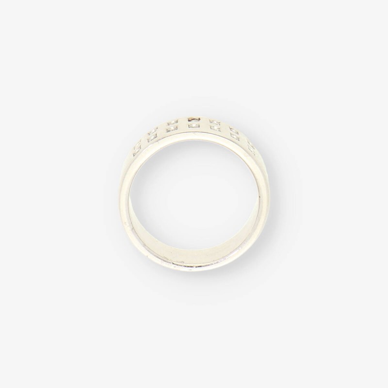 Anillo oro blanco y bri
