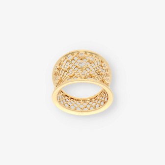 Anillo calado oro y bri     