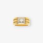 Anillo sello en oro bicolor 18kt y brillante