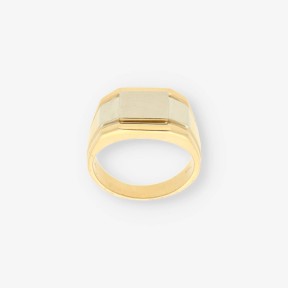 Anillo sello oro bicolor 18kt