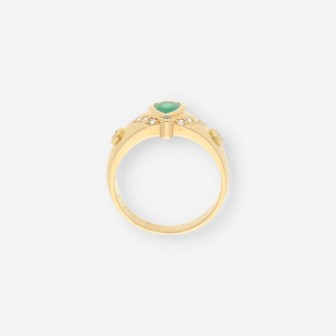 Anillo oro esmeralda y bri