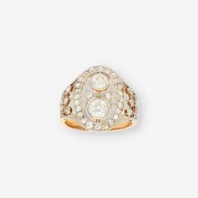 Anillo vintage en oro 18kt con Diamantes