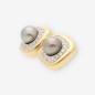 Pendientes oro 18kt perla gris y brillantes