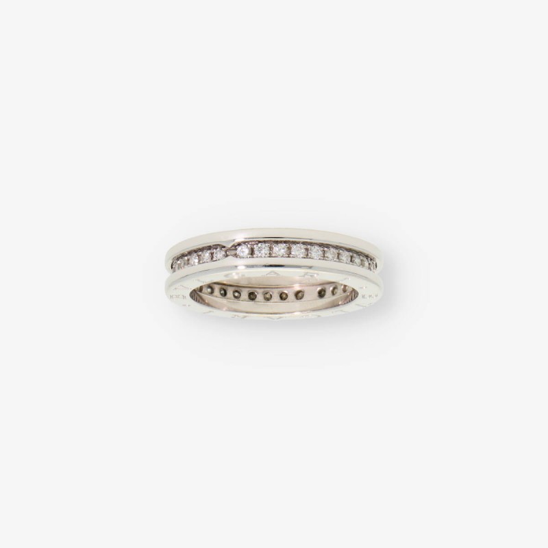 Anillo Bulgari BZero de 1 banda en oro blanco 18kt y brillantes