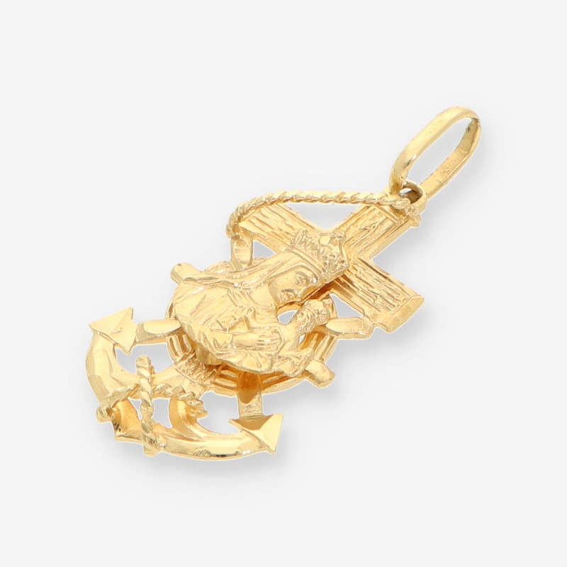 Colgante ancla marinera oro