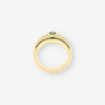 Anillo oro brillante zafiro esmeralda