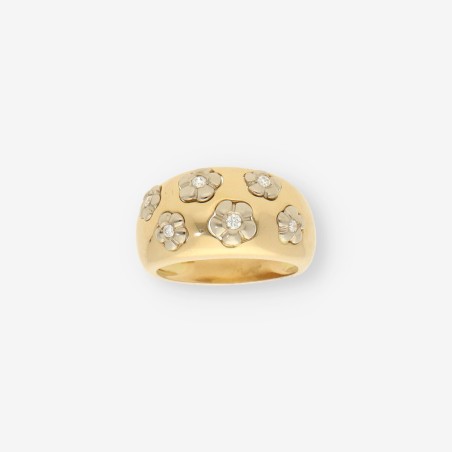 Anillo flor oro