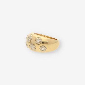 Anillo flor oro