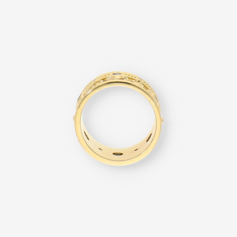 Anillo oro brillantes zafiro