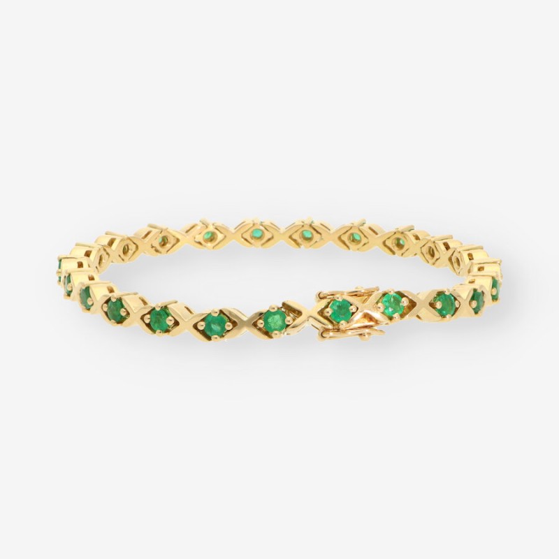 Pulsera oro y esmeraldas