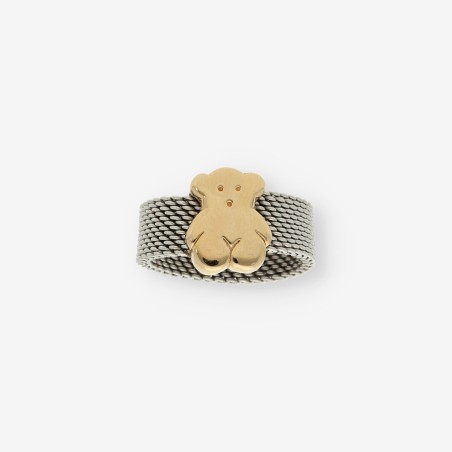 Anillo acero/oro Tous oso