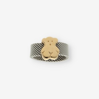 Anillo acero/oro Tous oso