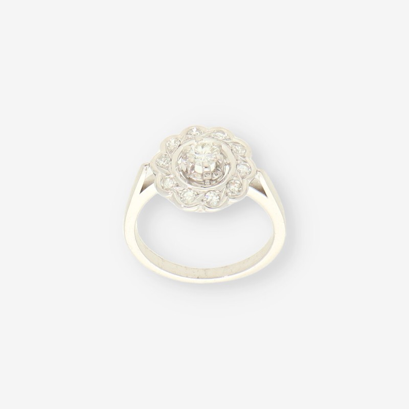 Anillo oro blanco y brillantes