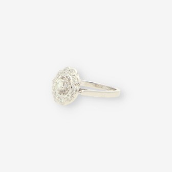 Anillo oro blanco y brillantes