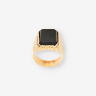 Anillo sello oro y p. Onix