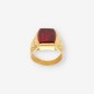 Sello en oro 18kt con piedra roja