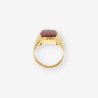 Anillo oro piedra roja