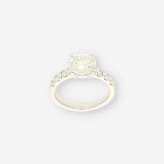 Anillo oro blanco y bri aprox. 3,04 Qt.