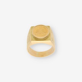 Anillo sello oro 18kt con moneda