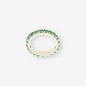 Alianza de oro blanco 18kt con esmeraldas